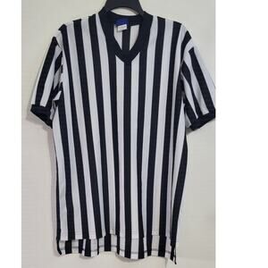 Dalco Athletic Referee Shirt V-Neck Black & White Whistle Ring X-Large Sports